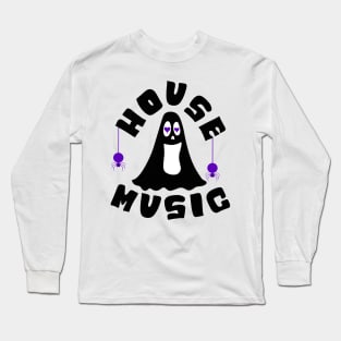 HOUSE MUSIC - Halloween Vibes (Black/Purple) Long Sleeve T-Shirt